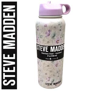 Steve Madden Floral Print Stainless Steel 37oz Insulated Water Bottle